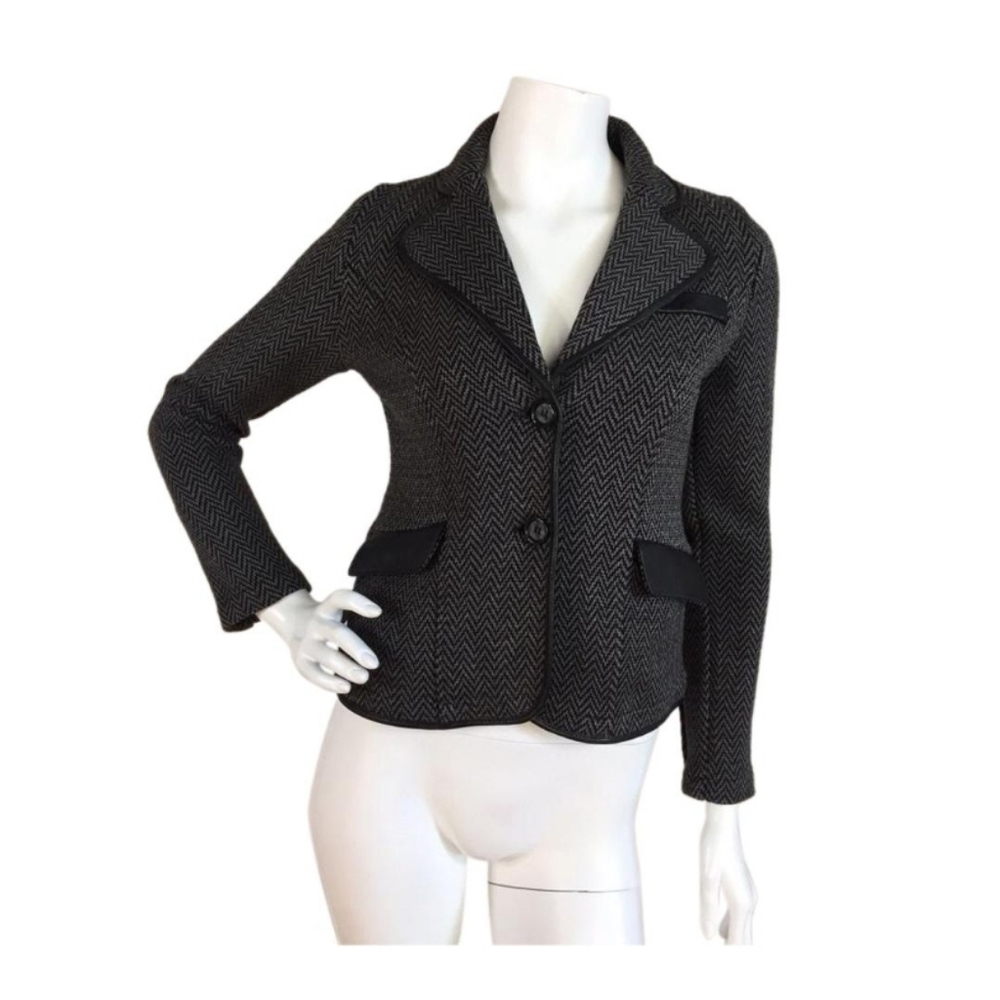 525 America‎ Chevron Leather Trim Blazer Large